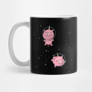 Space Pig Unicorns are floating through the Galaxy Mug